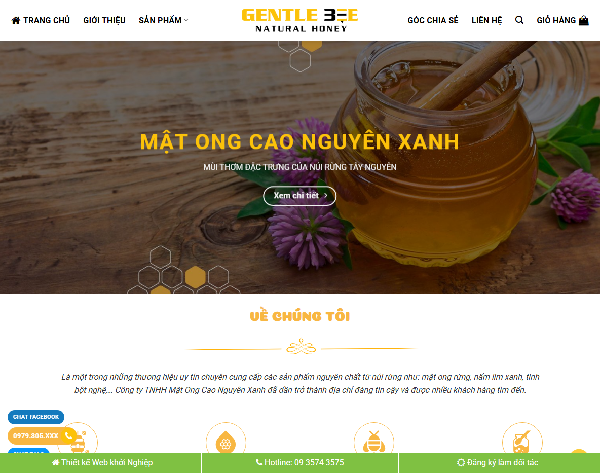 Giao diện Theme WordPress bán mật ong 02