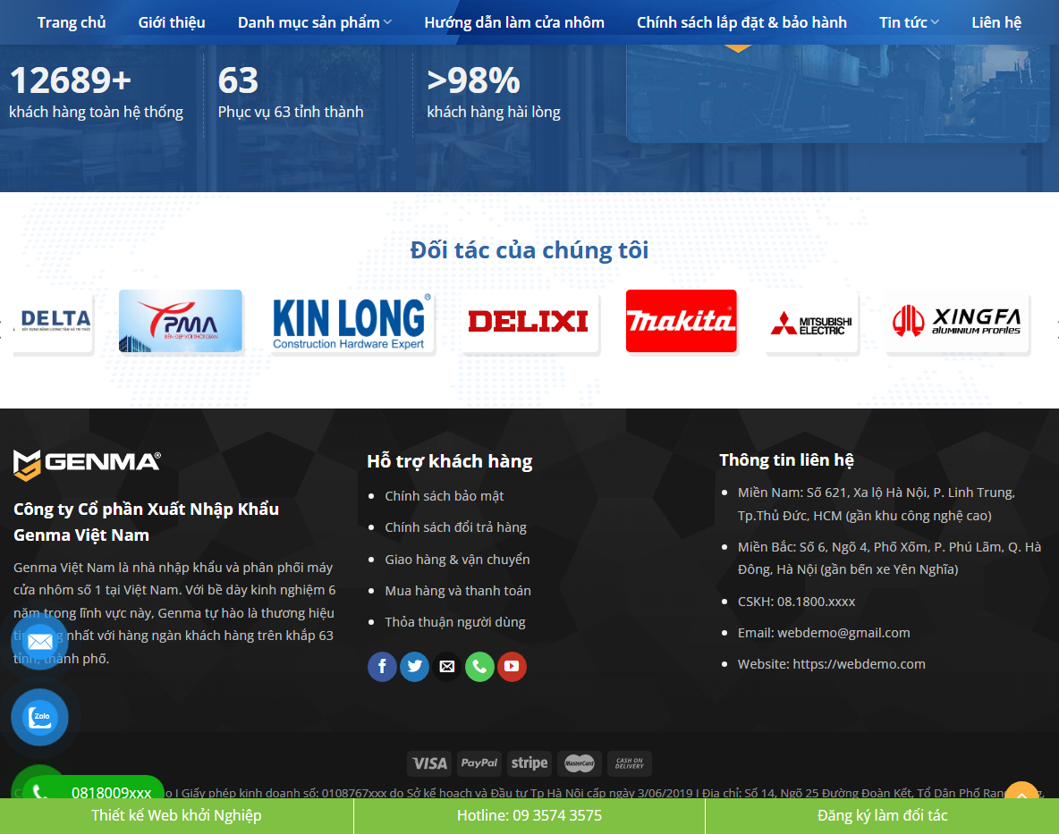 Giao diện theme WordPress máy cắt