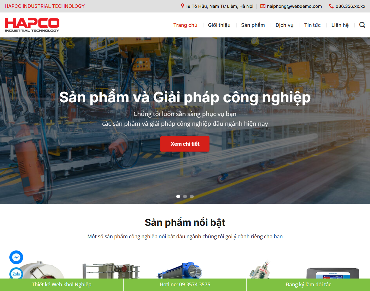 Theme WordPress bán máy công nghiệp
