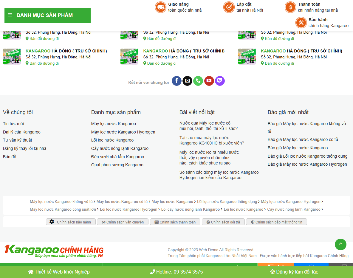 Tính năng quản lý Theme WordPress bán máy lọc nước 02