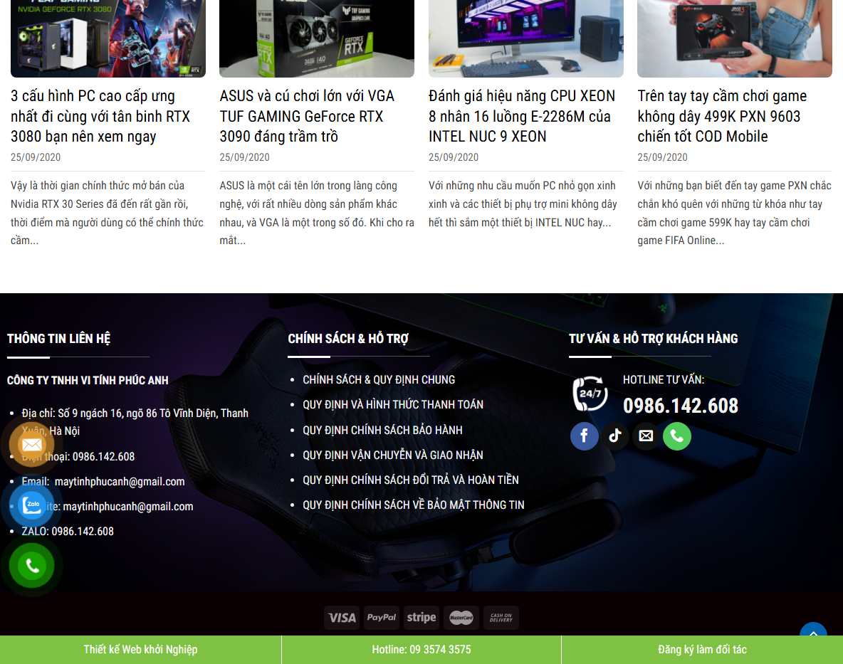 Giao diện trang sản phẩm Theme WordPress bán máy tính 06