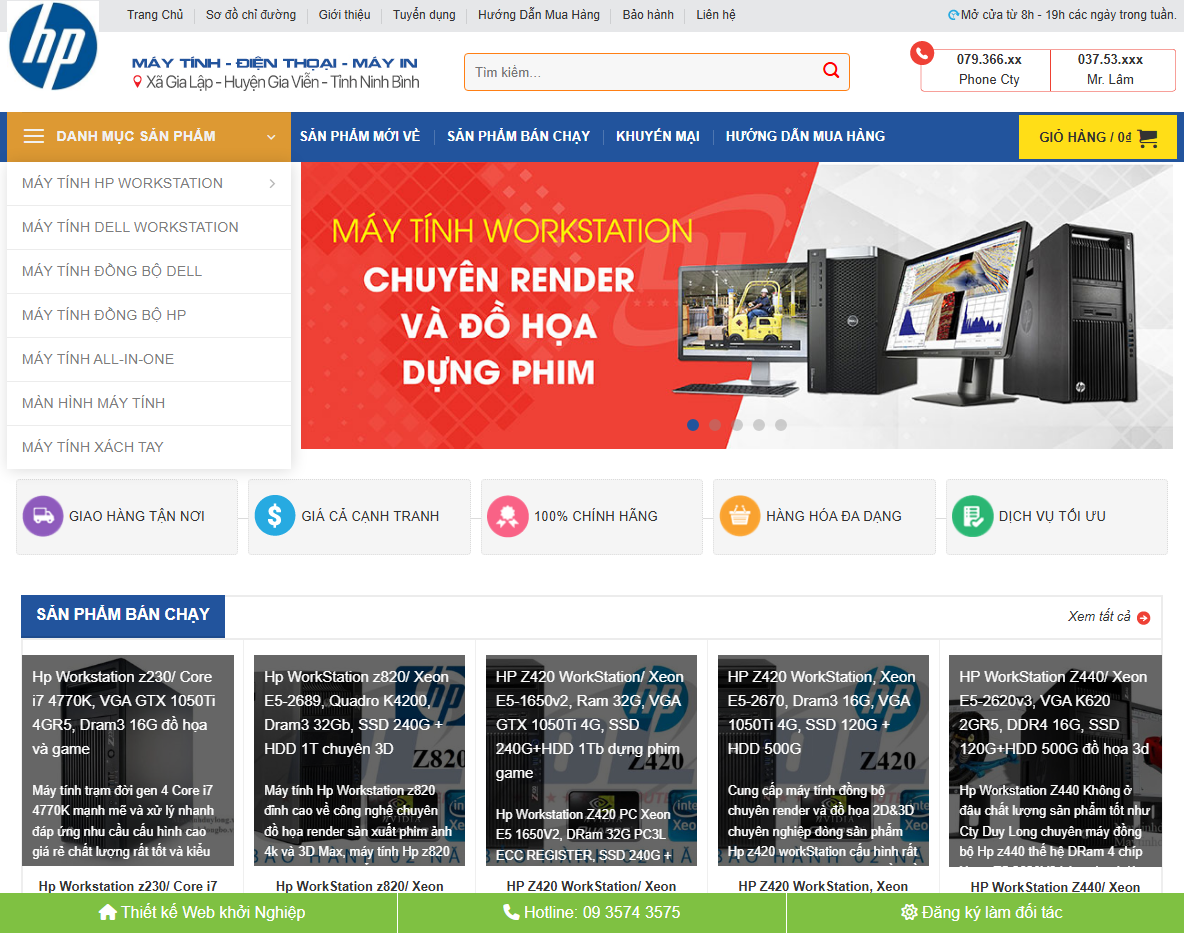 Giao diện trang chủ Theme WordPress bán máy tính 08