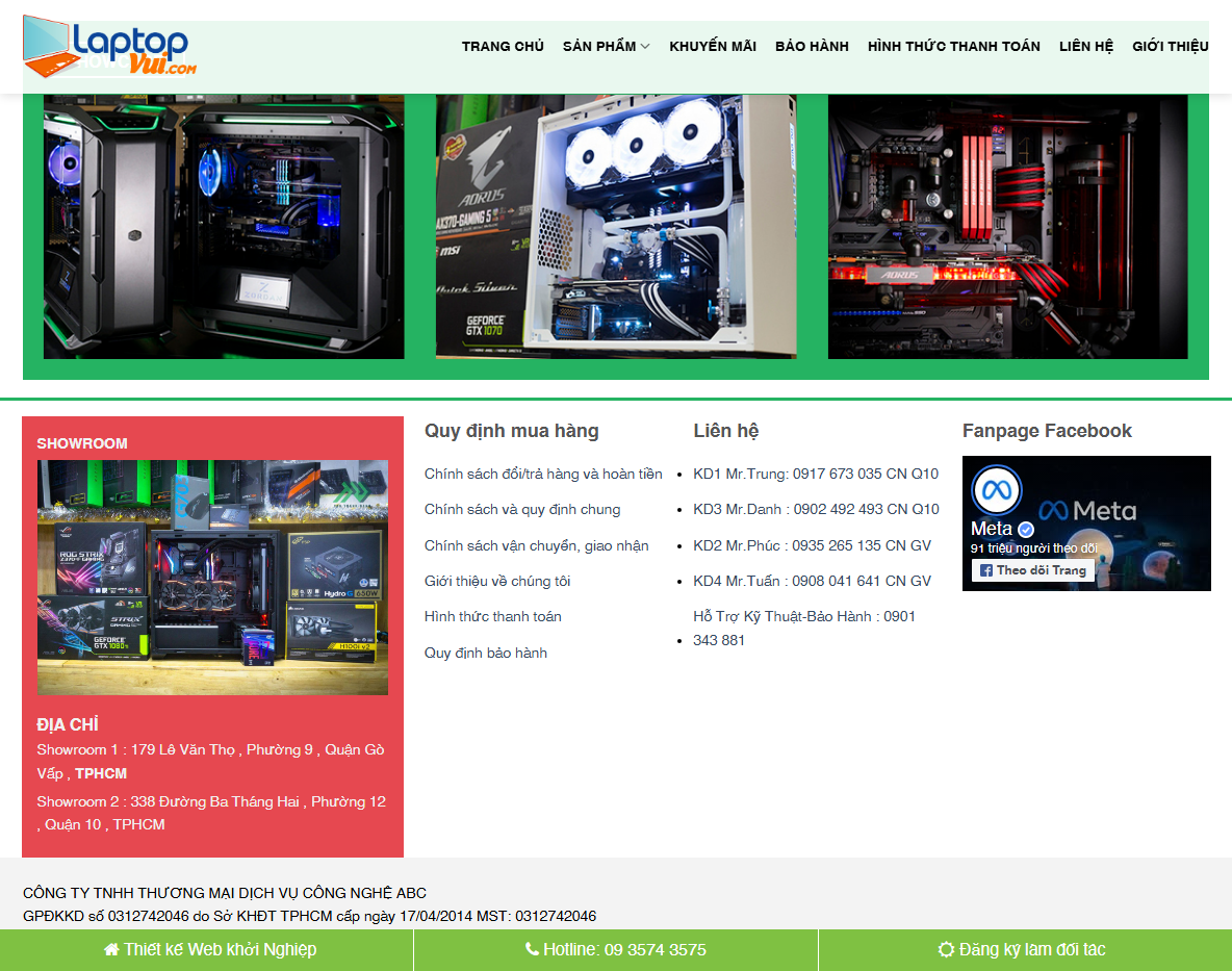 Theme WordPress bán máy tính đơn giản - Trang quản trị