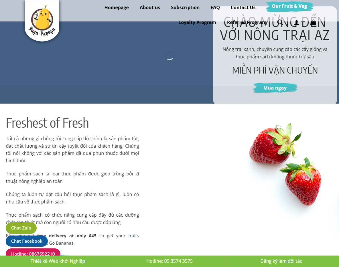Giao diện Theme WordPress bán nông sản 01