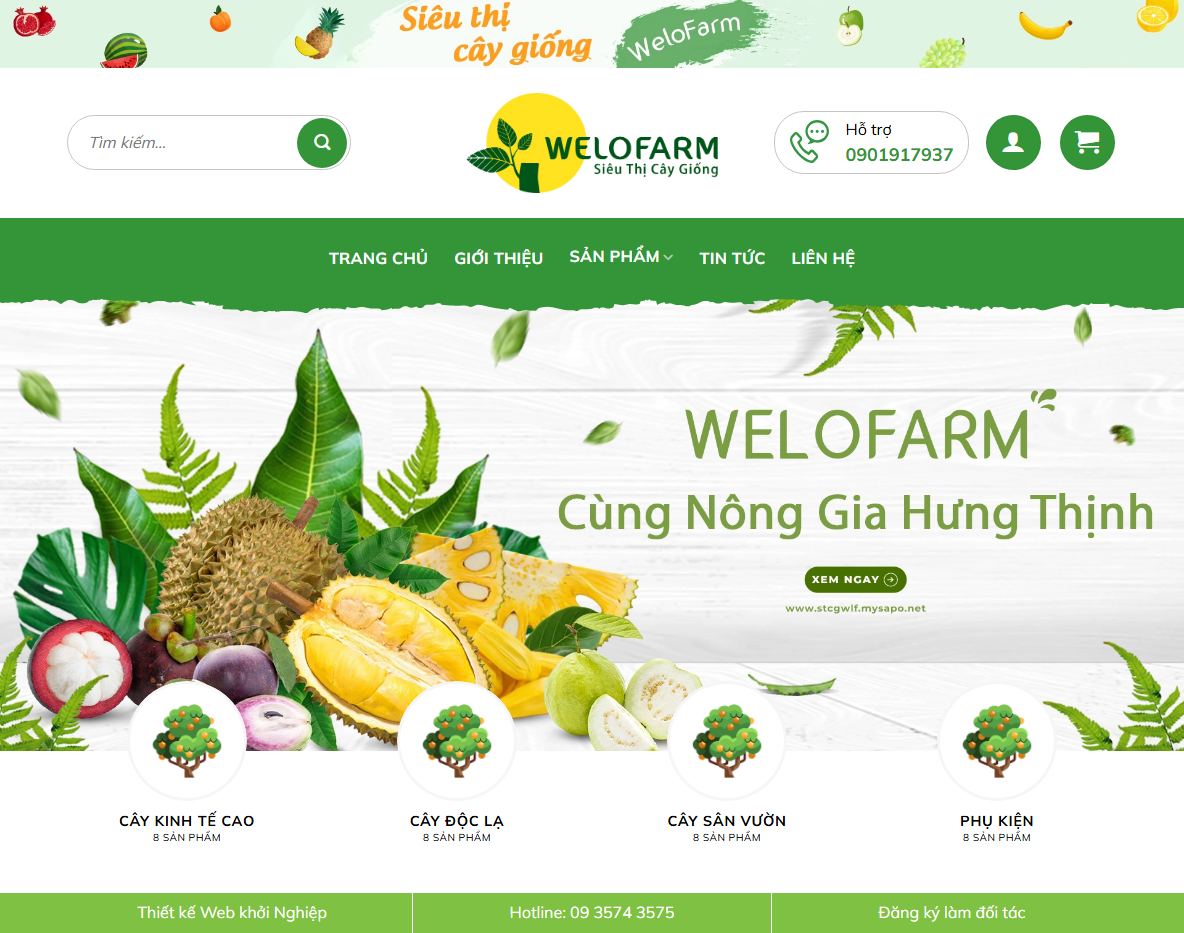 Giao diện Theme WordPress bán nông sản 05