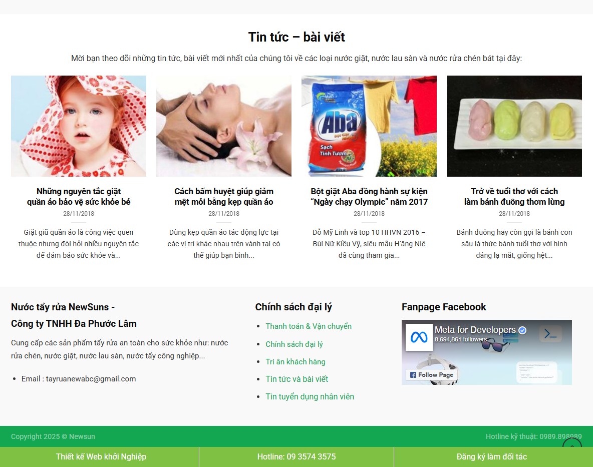 Tính năng theme wordpress bán nước giặt