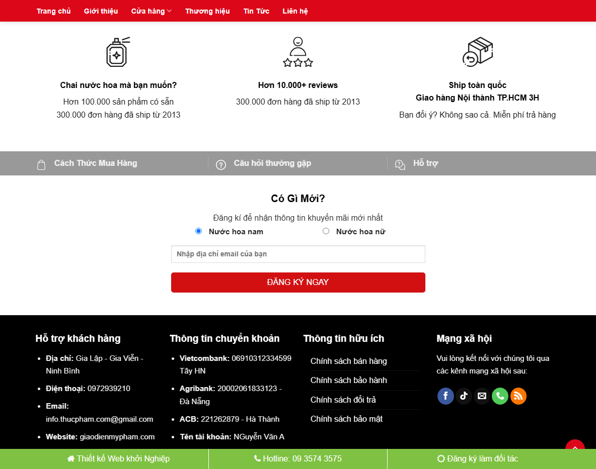 Theme WordPress bán nước hoa - Trang chi tiết sản phẩm