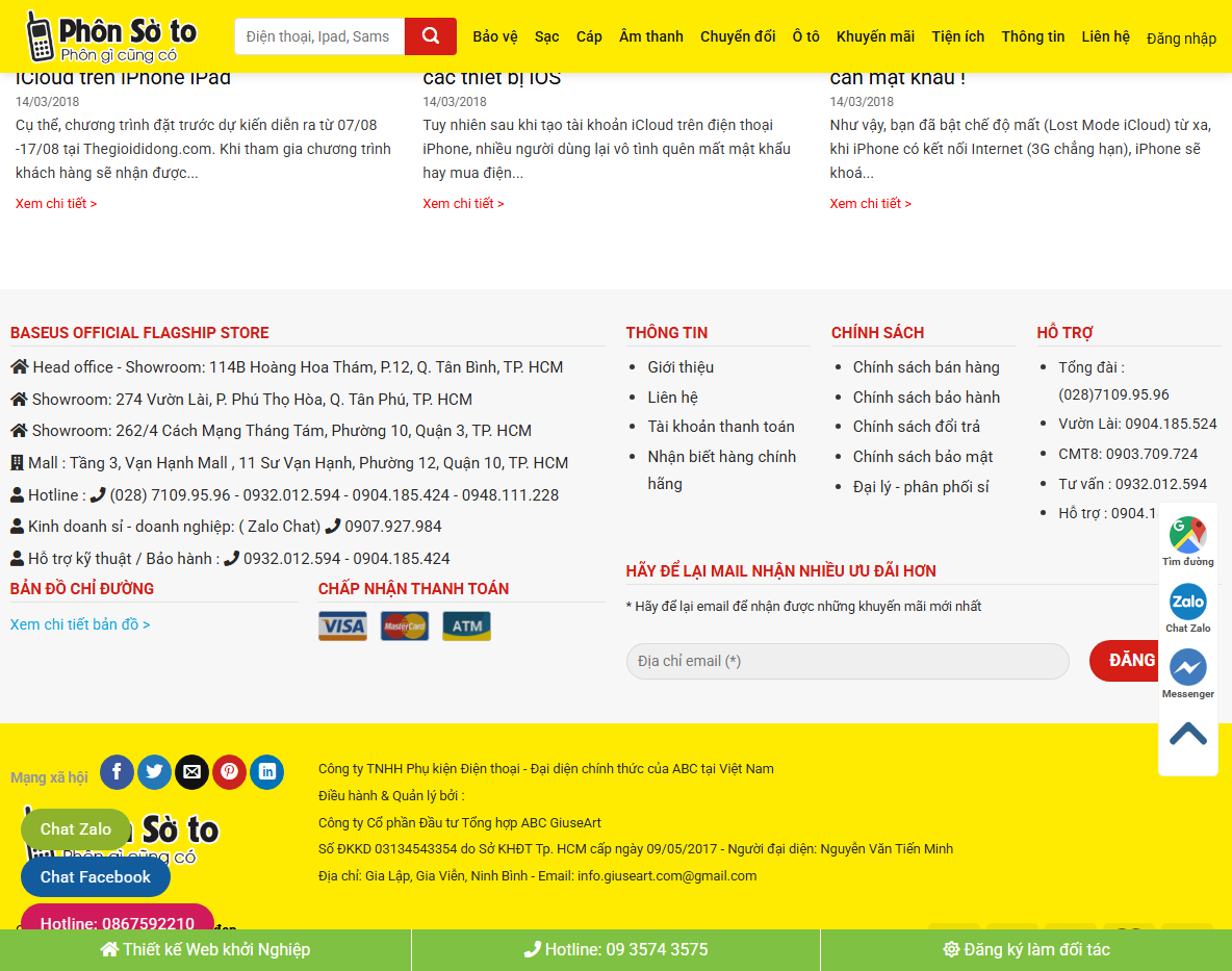 Tính năng theme wordpress bán phụ kiện điện thoại