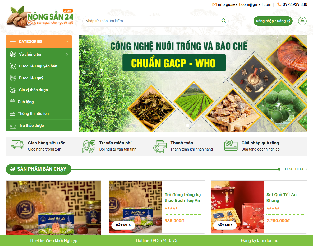 Giao diện theme wordpress bán quà tặng cao cấp