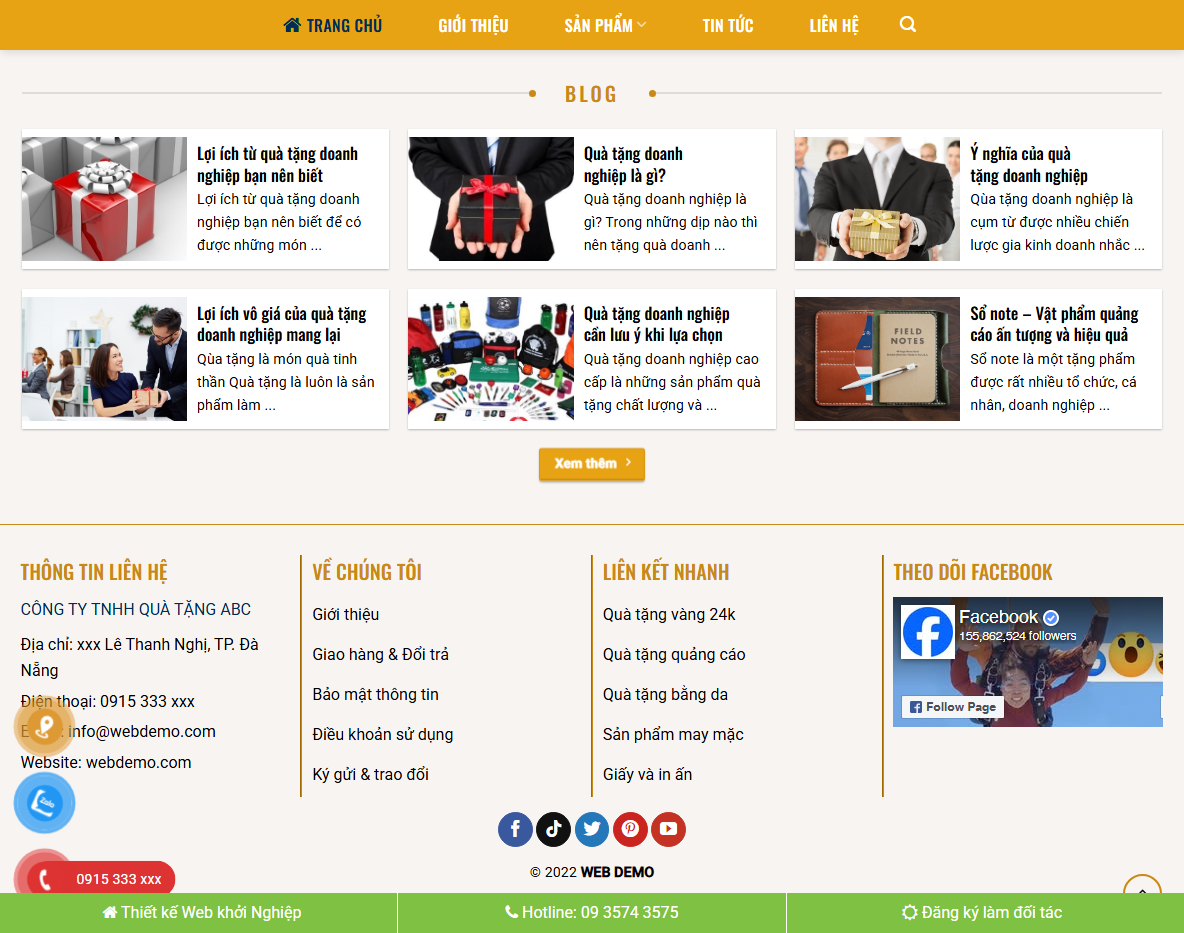 Theme WordPress bán quà tặng đẹp - Trang sản phẩm