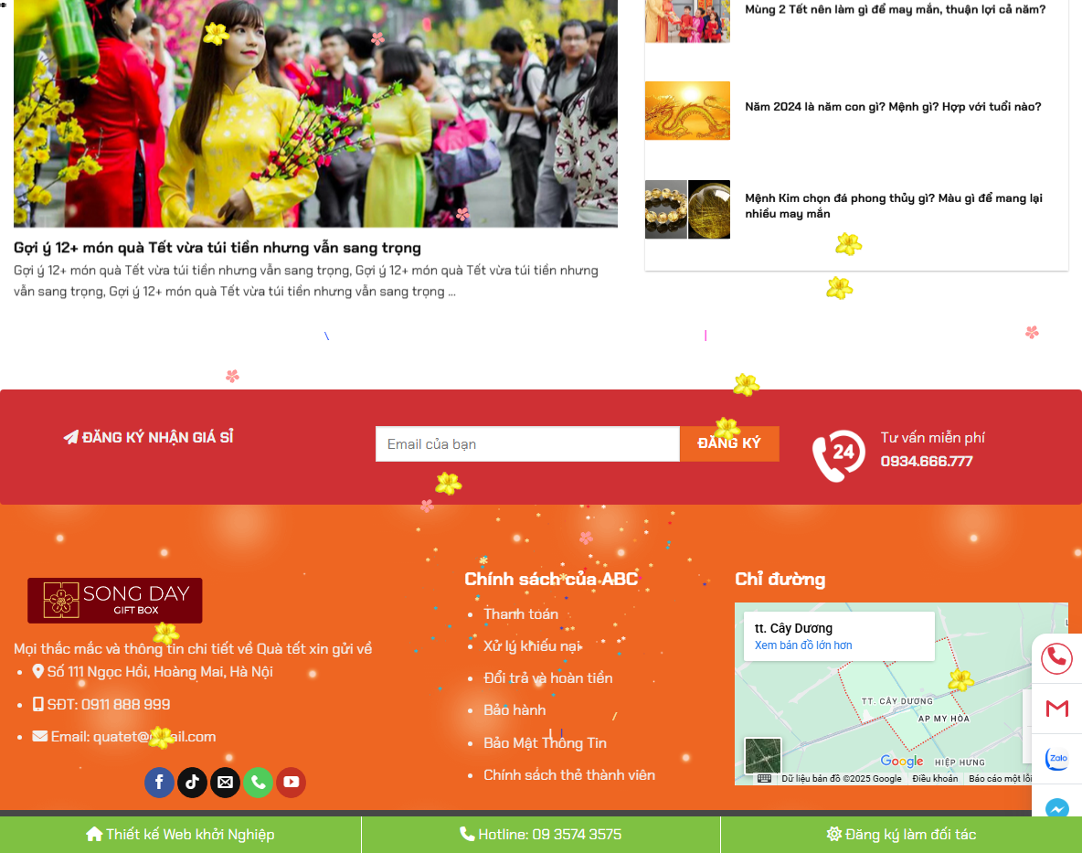 Giao diện quản trị Theme WordPress bán quà tết 01