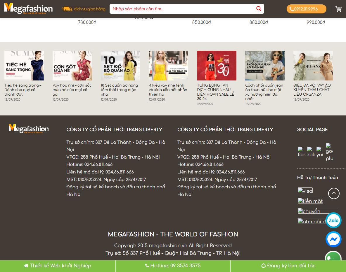 Giao diện theme bán quần áo thời trang