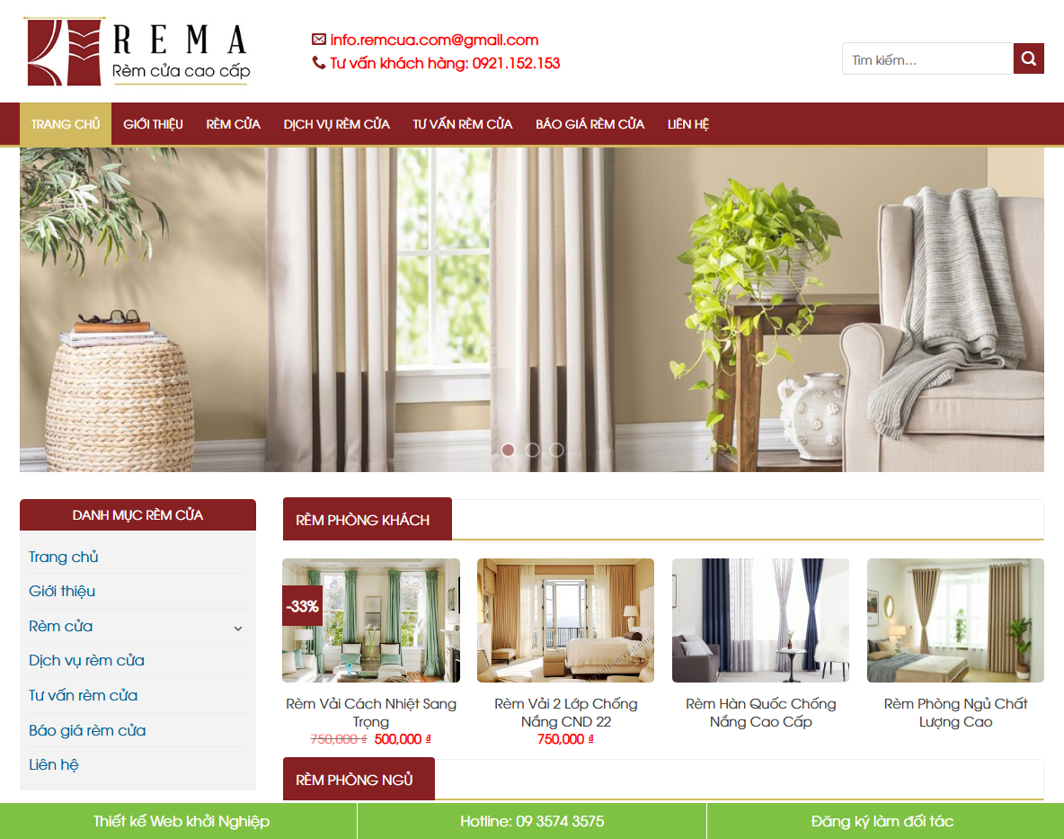 Giao diện theme wordpress bán rèm cửa