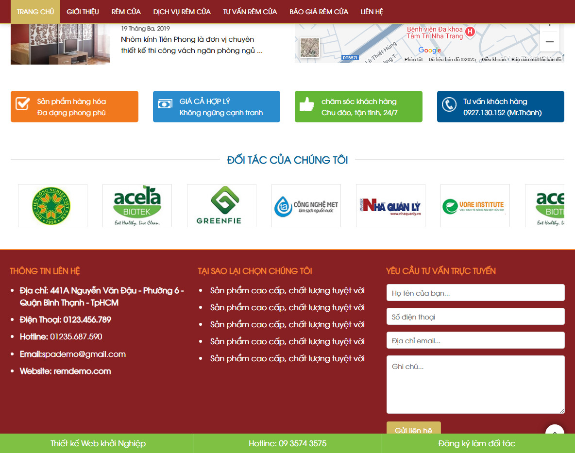 Tính năng quản lý theme wordpress bán rèm cửa