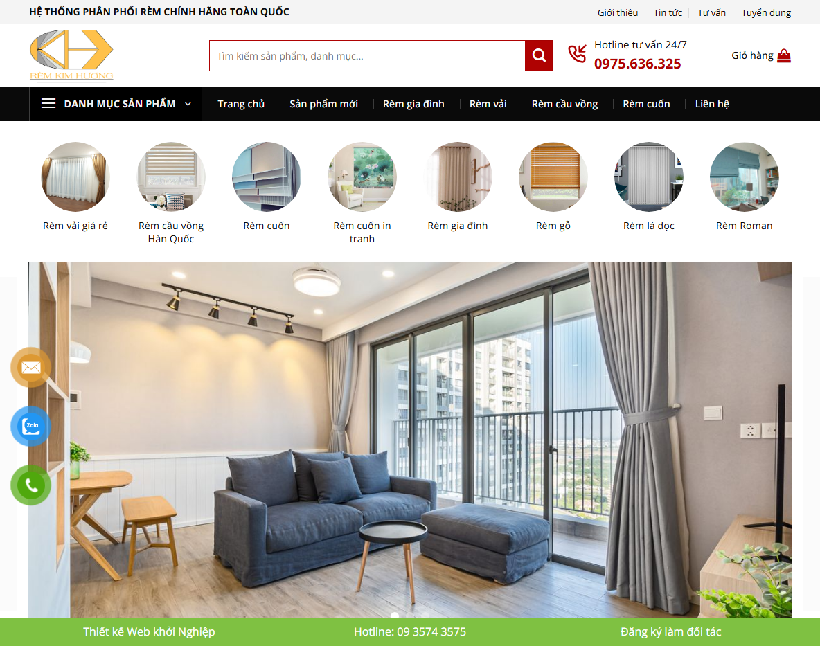 Giao diện theme wordpress bán rèm cửa