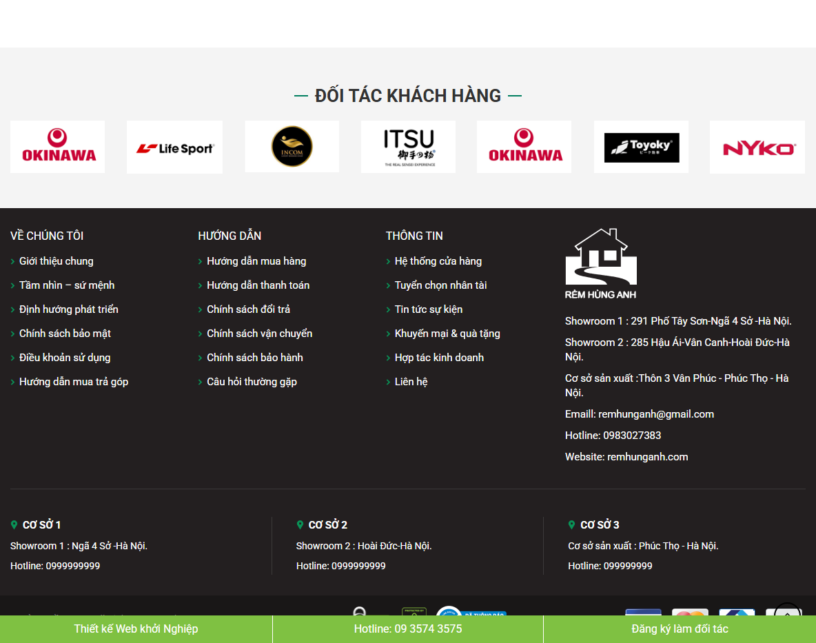 Giao diện quản trị theme WordPress rèm cửa