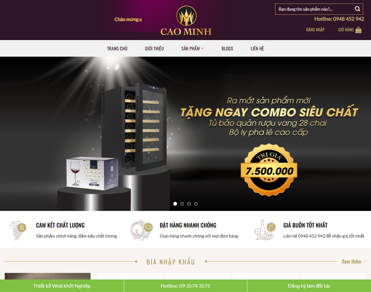 Giao diện Theme WordPress bán rượu 01