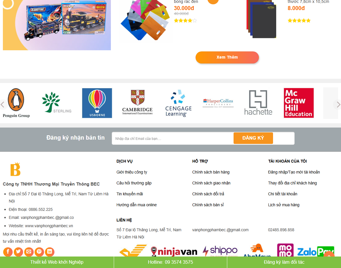 Tính năng quản lý Theme WordPress bán sách 01