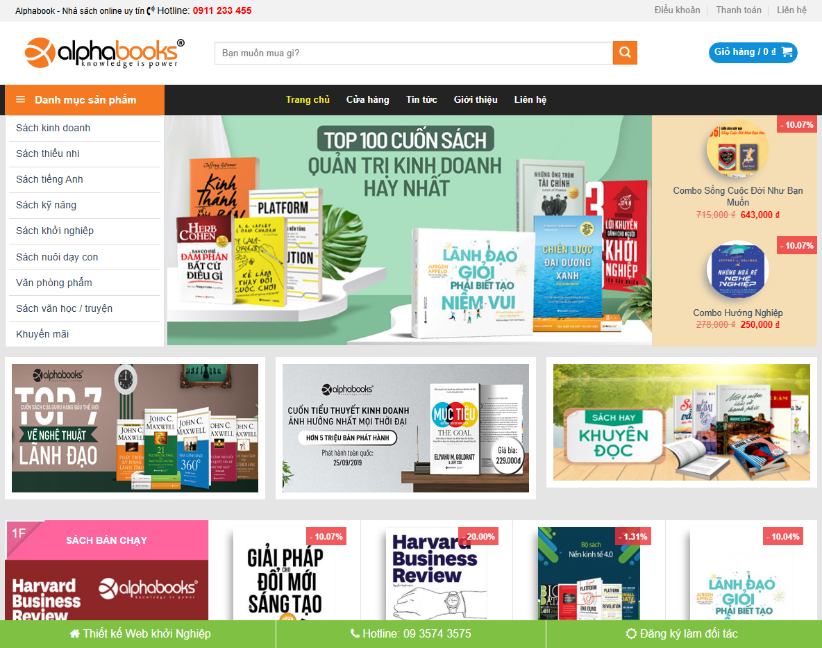 Giao diện theme wordpress bán sách