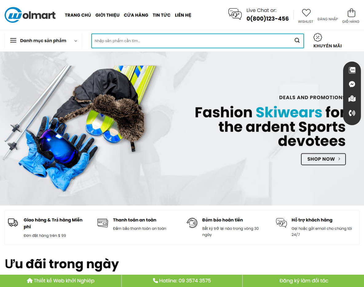 Theme WordPress bán sản phẩm công nghệ - Giao diện trang chủ
