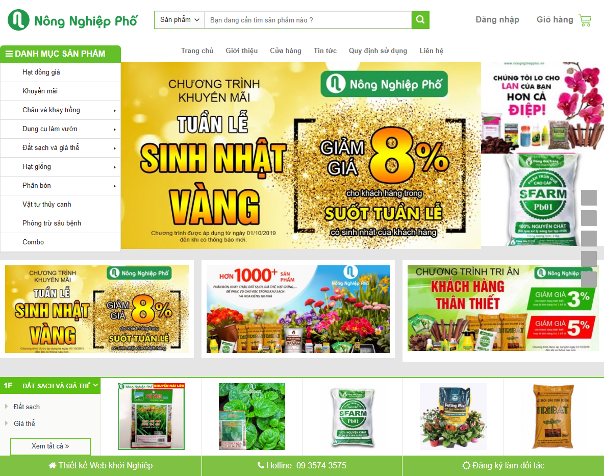 Giao diện theme wordpress bán sản phẩm nông nghiệp