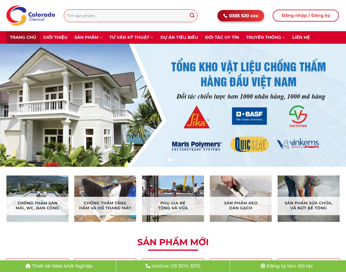 Giao diện theme wordpress bán sơn chống thấm