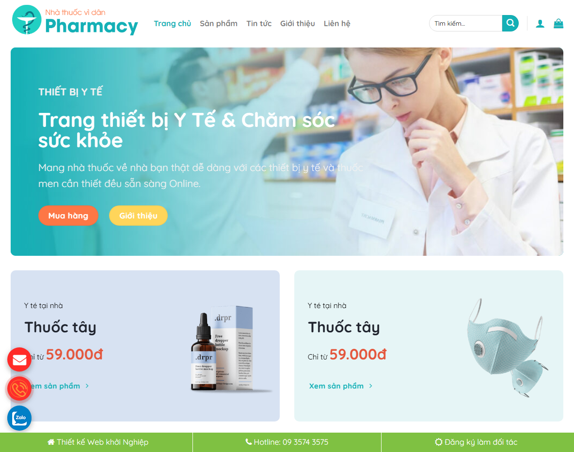 Giao diện theme wordpress bán thiết bị y tế