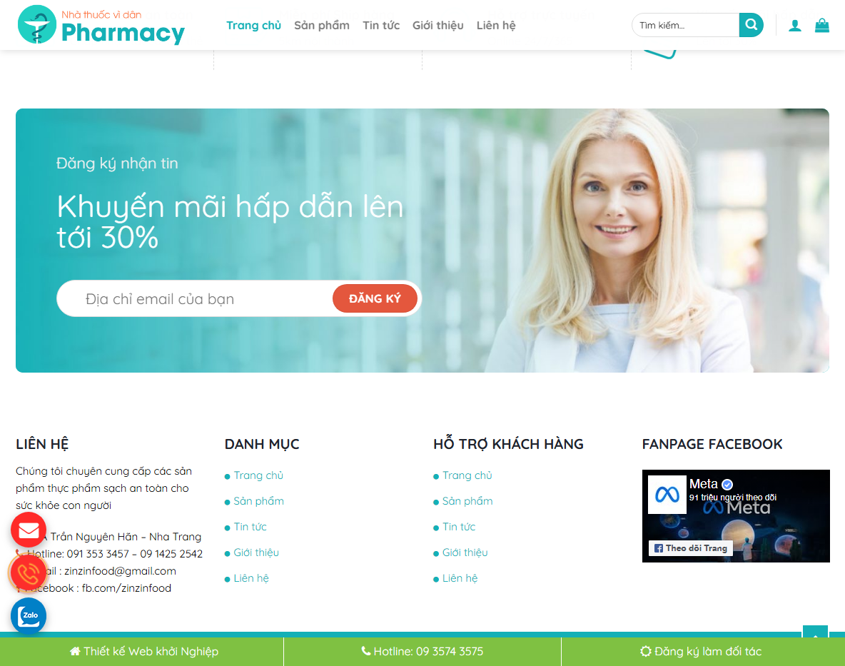 Tính năng theme wordpress bán thiết bị y tế