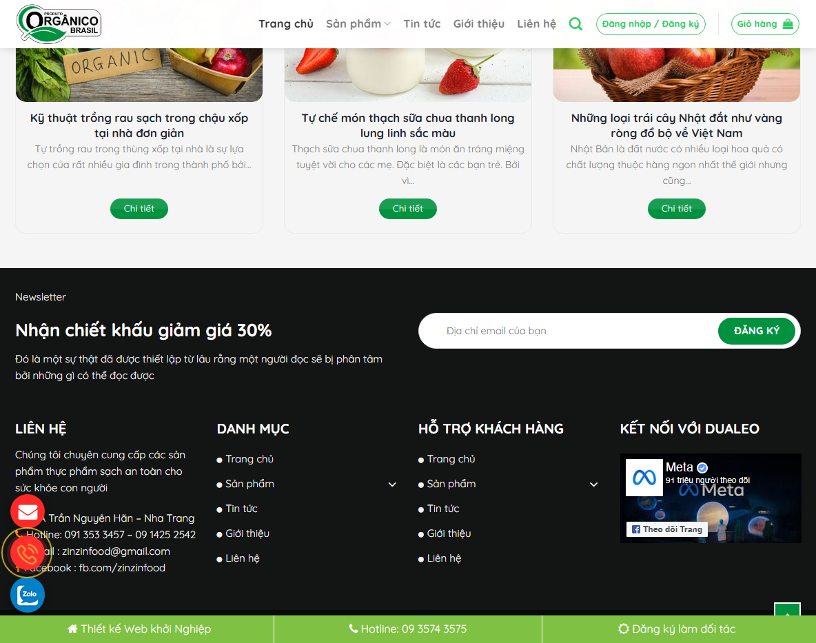 Theme wordpress bán thực phẩm sạch 04 - Trang sản phẩm