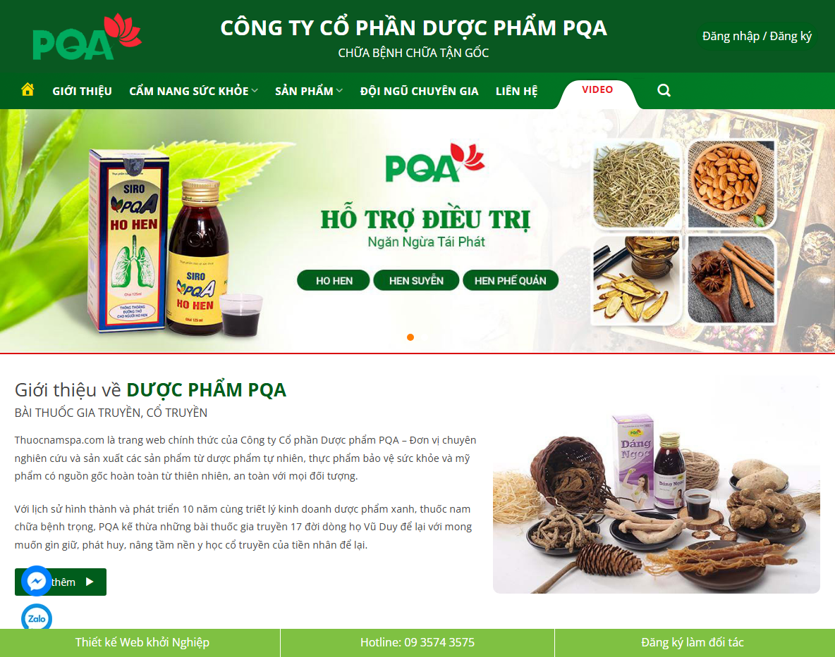 Giao diện theme wordpress bán thuốc nam 01
