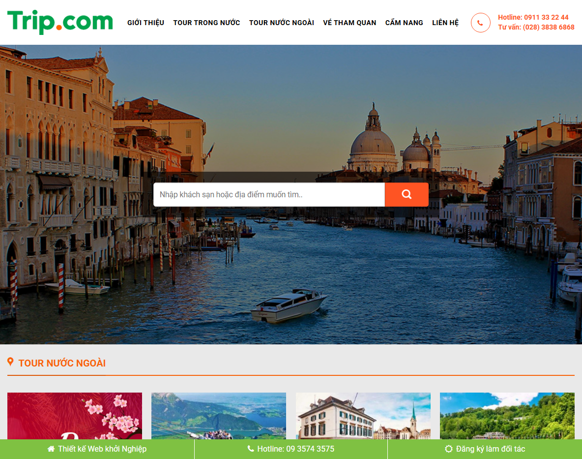Giao diện Theme wordpress bán tour du lịch 010