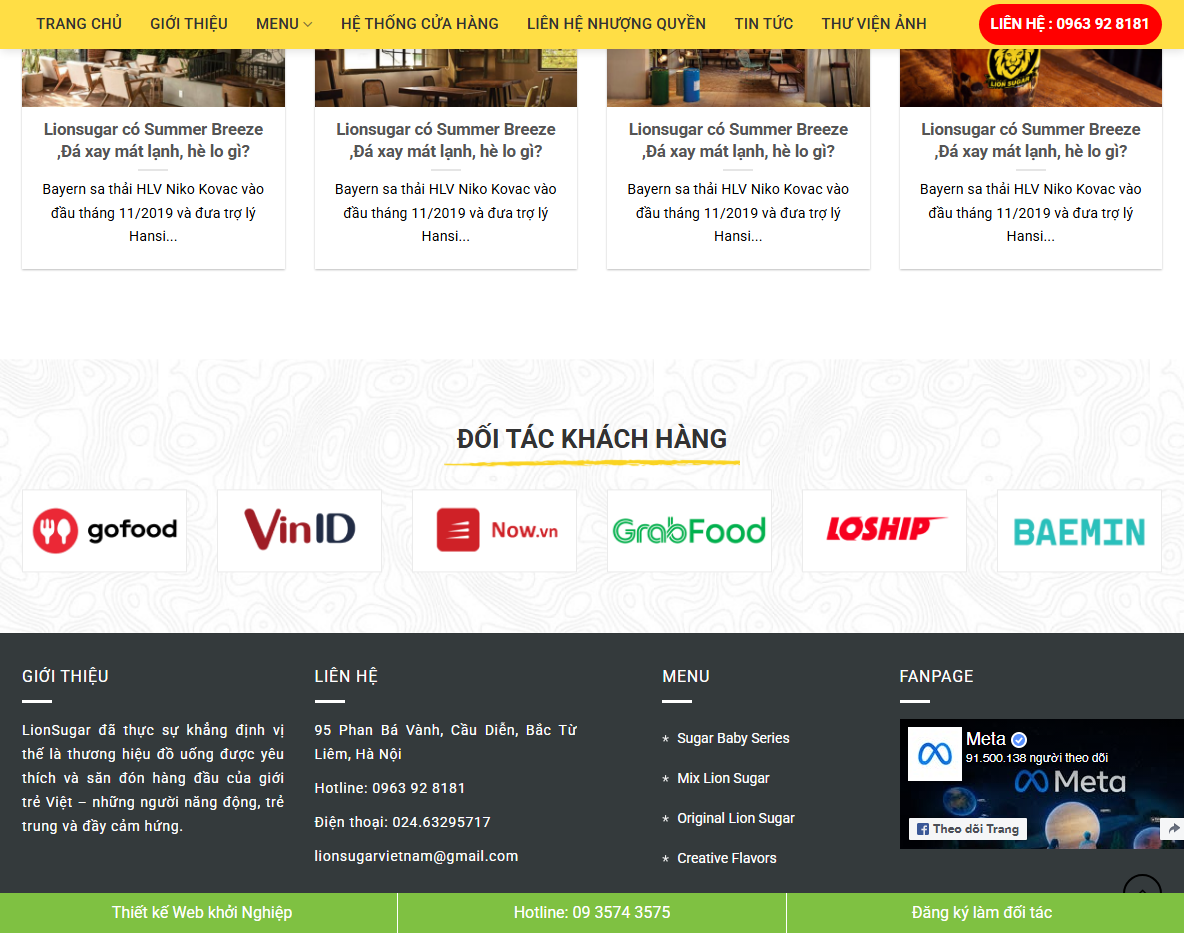 Giao diện trang sản phẩm Theme WordPress bán trà sữa 02