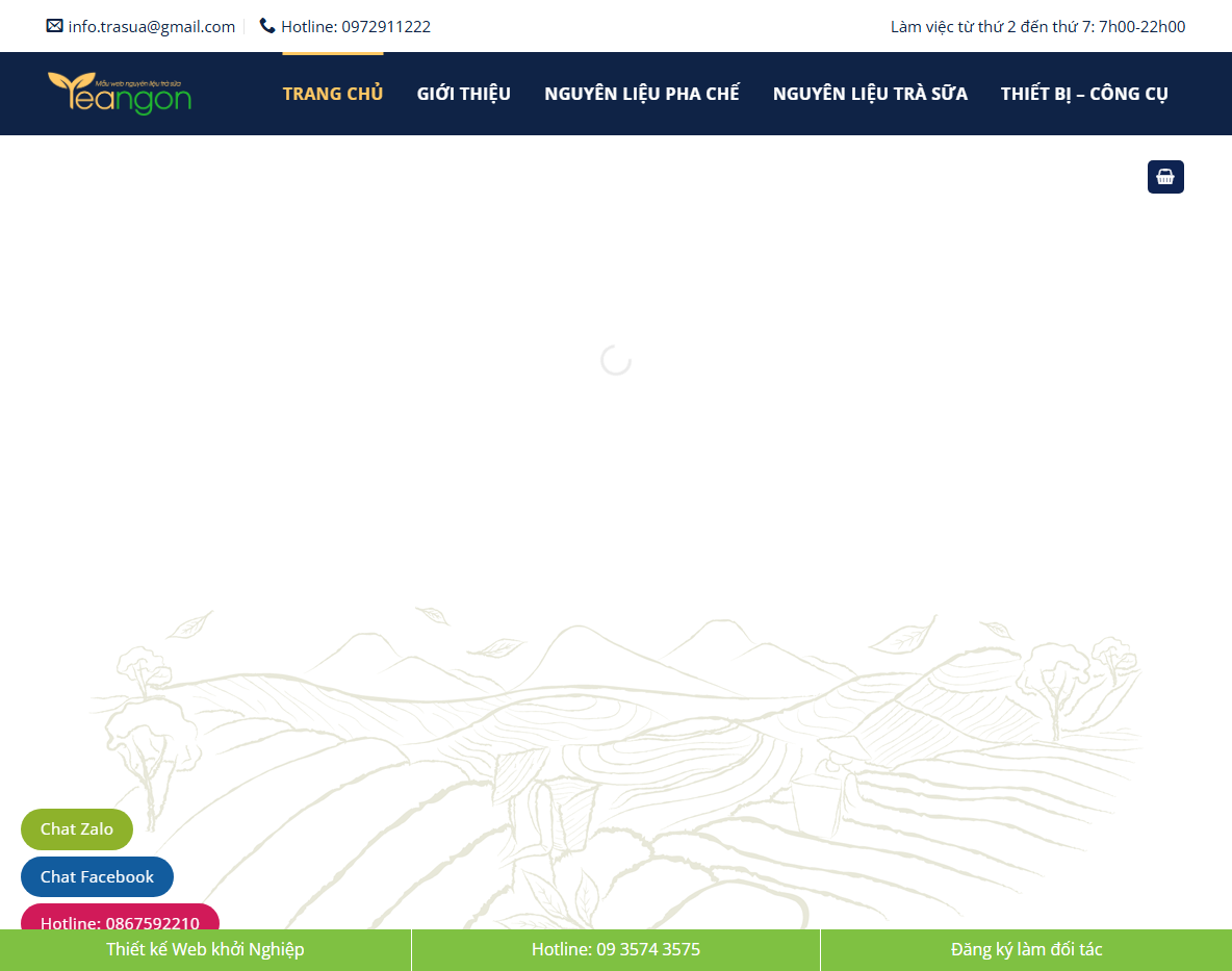 Giao diện theme wordpress bán trà sữa