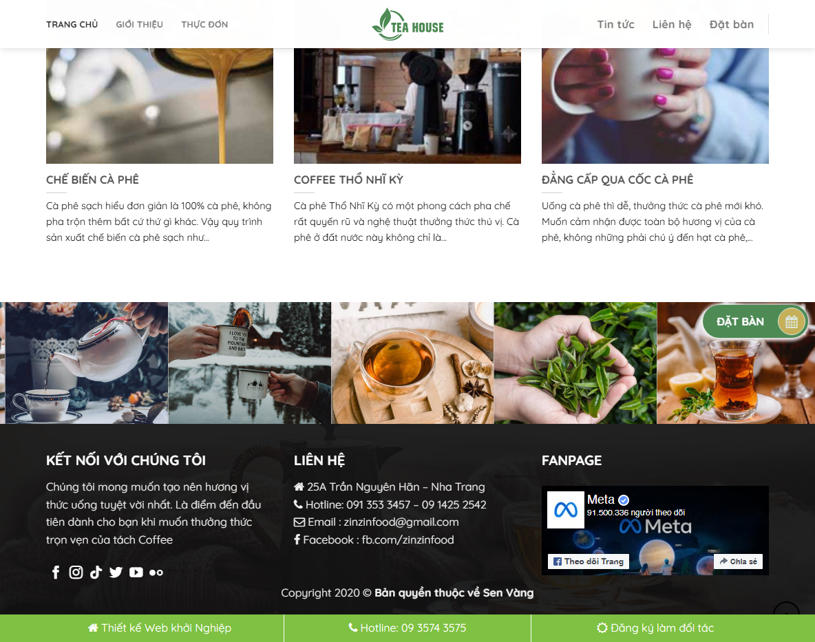 Tính năng theme WordPress bán trà sữa
