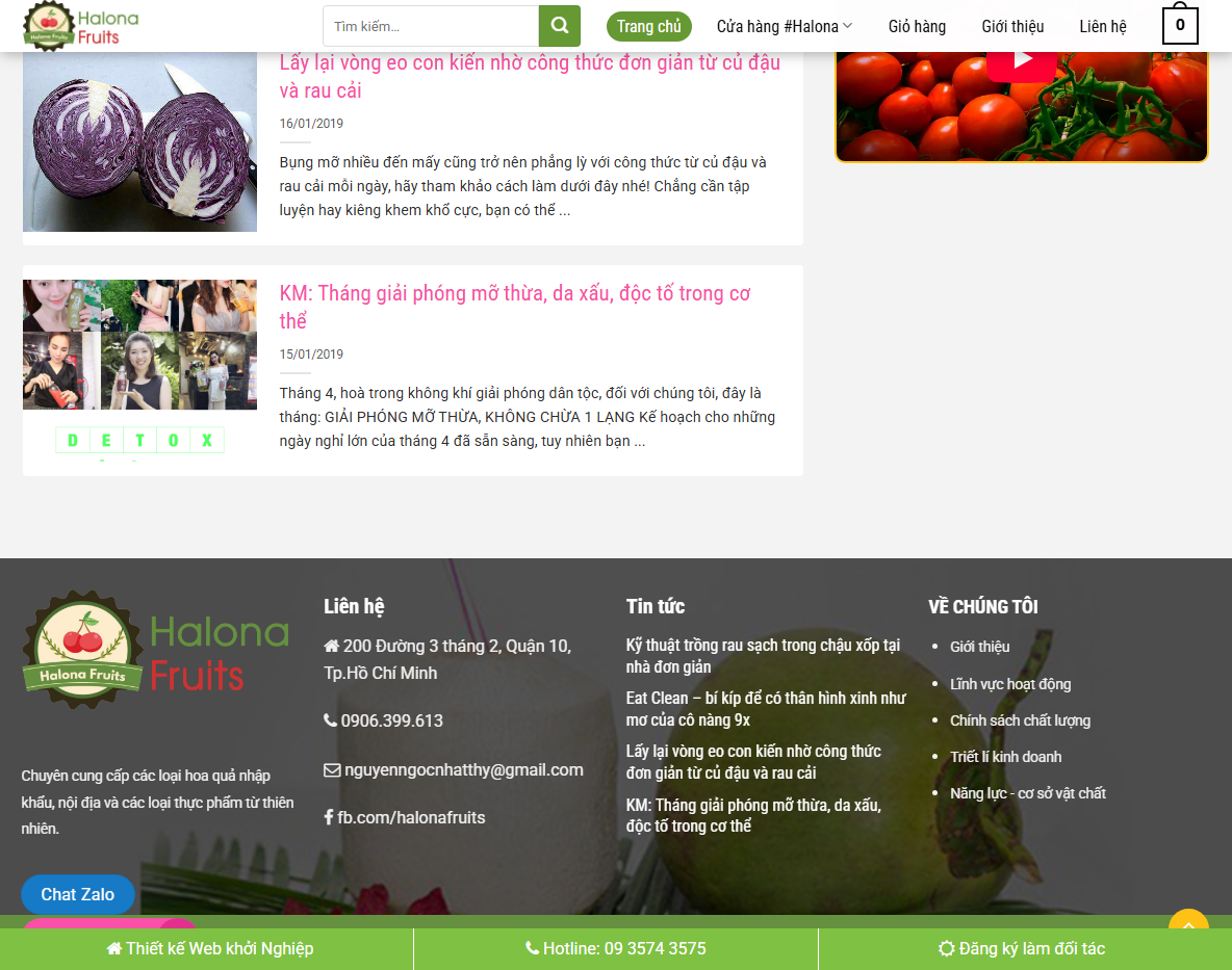 Tính năng quản lý của theme wordpress bán trái cây