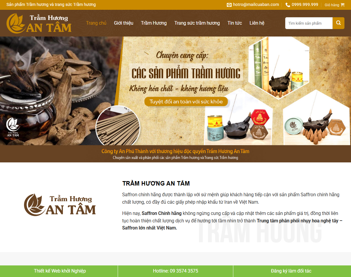 Theme wordpress bán trầm hương đẹp mẫu 1