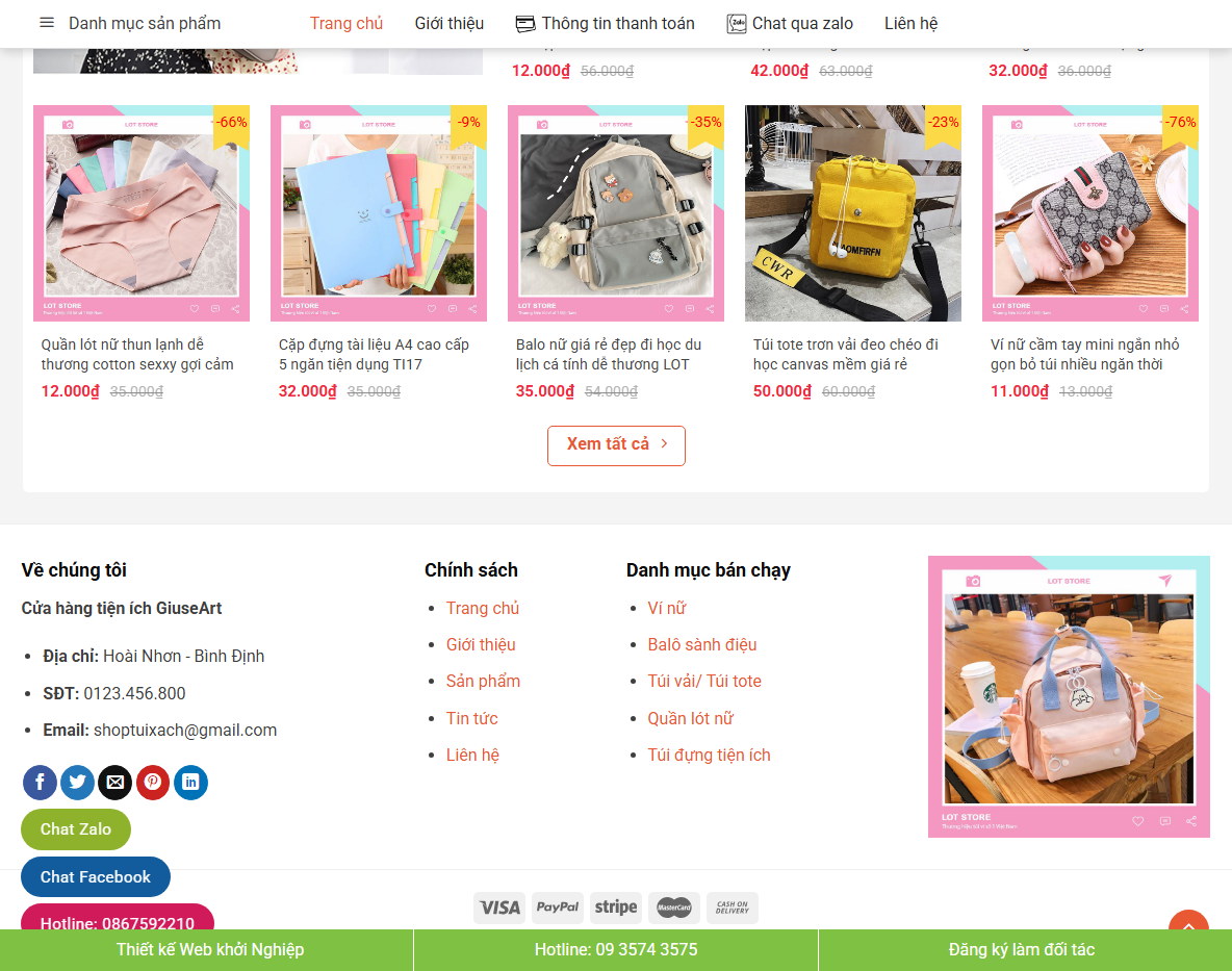 Giao diện quản lý theme WordPress bán túi ví