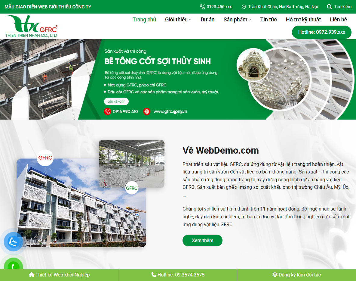 Theme WordPress bán vật liệu trang trí