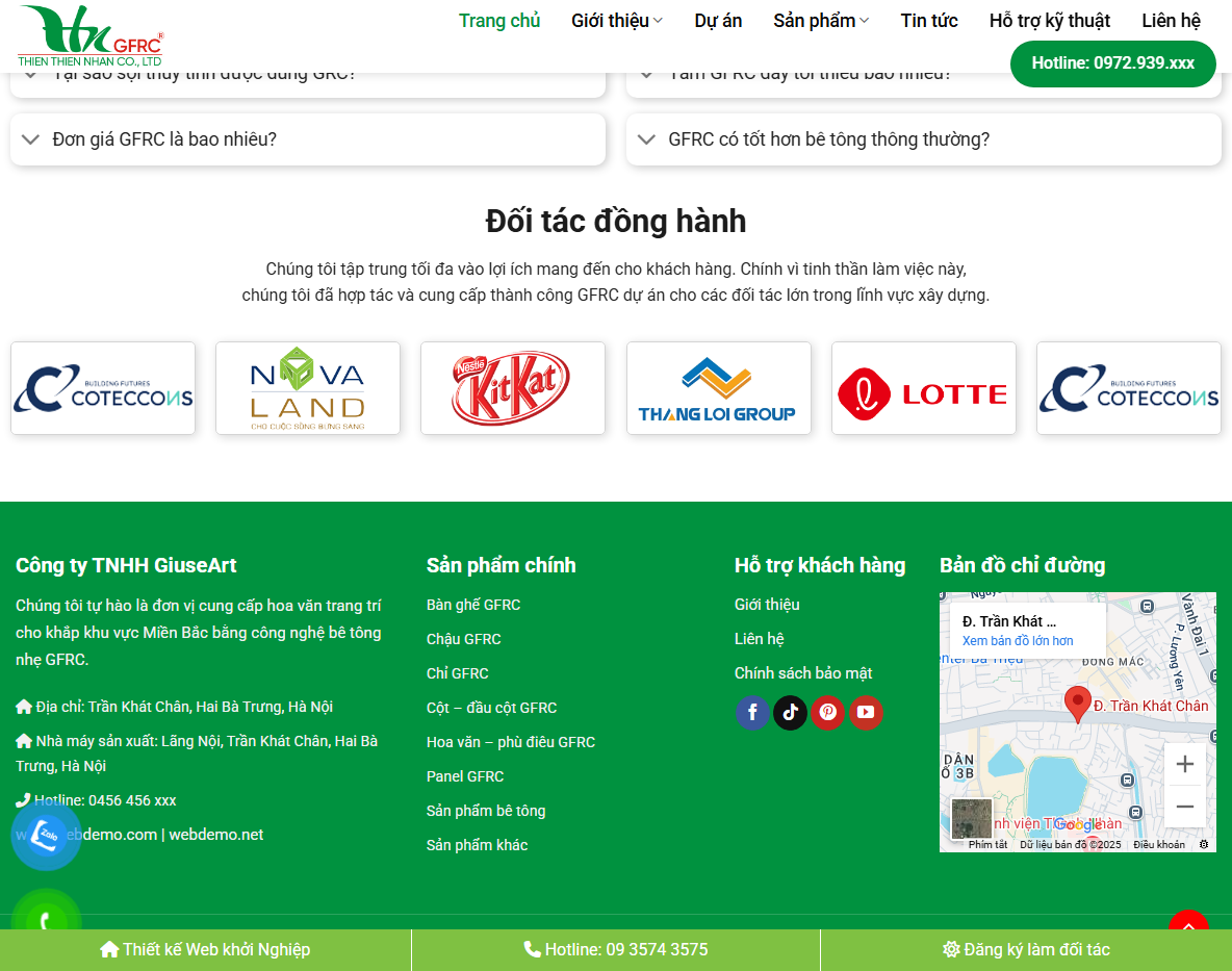 Giao diện theme WordPress vật liệu trang trí