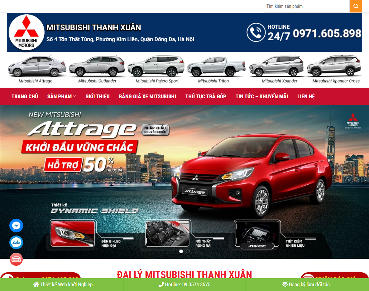 Giao diện theme wordpress bán xe