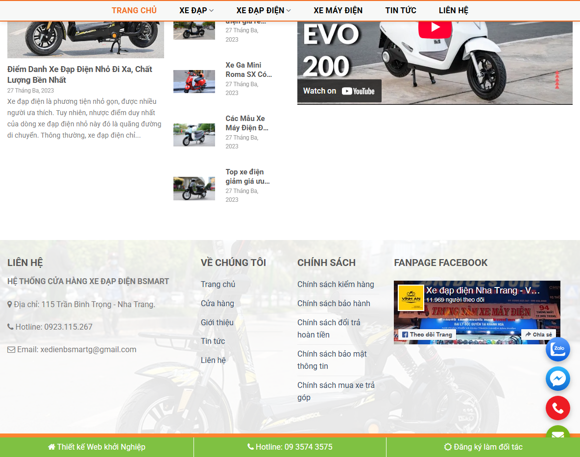 Tính năng quản lý theme wordpress bán xe điện