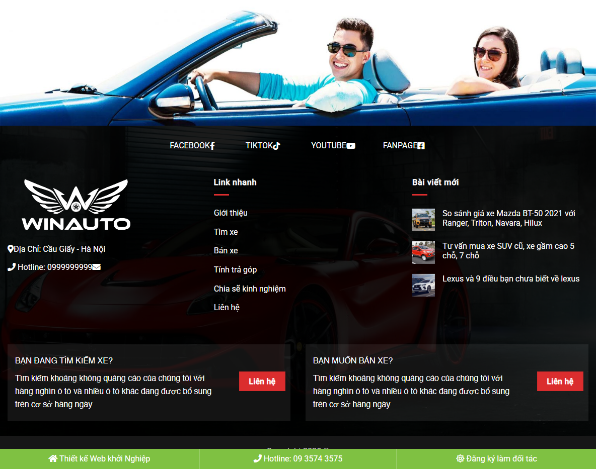 Tính năng theme wordpress bán xe hơi cũ