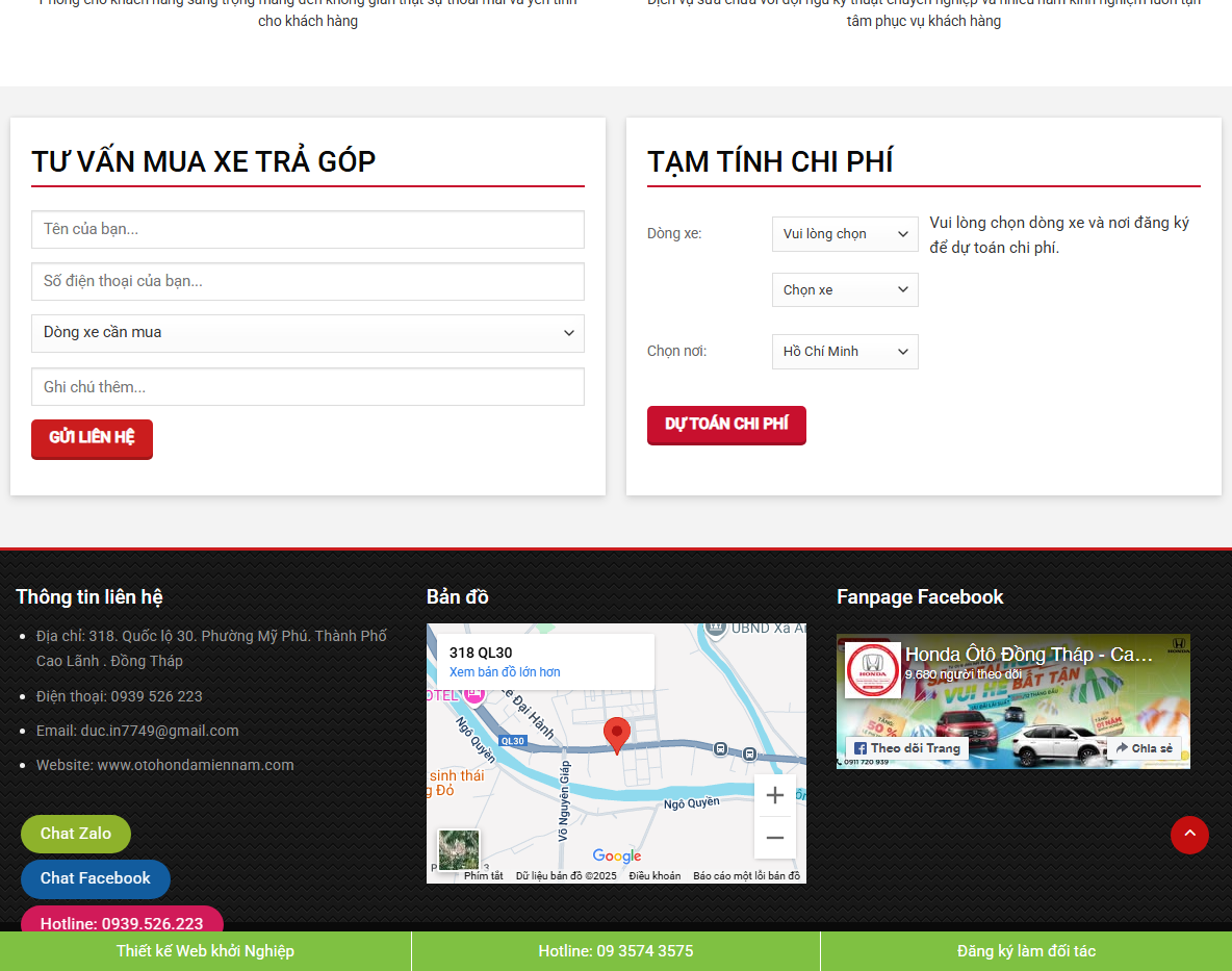 Tính năng theme wordpress bán xe honda