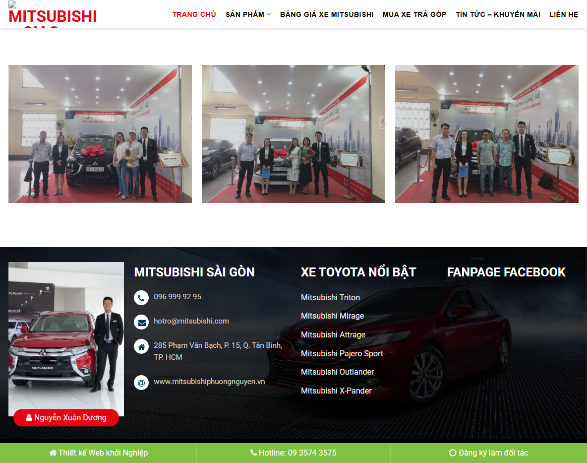 Tính năng quản lý theme wordpress bán xe mitsubishi