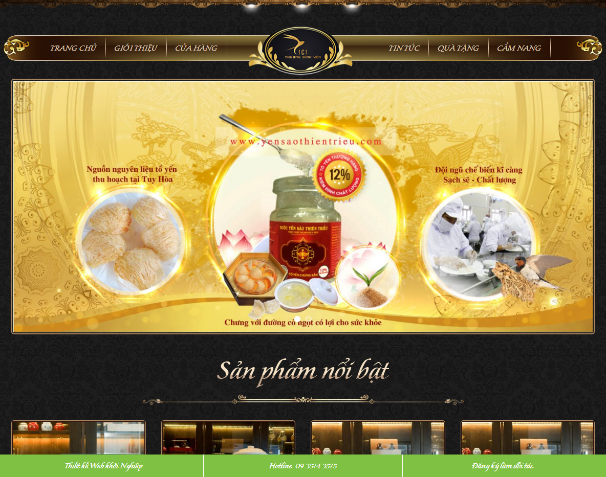 Giao diện Theme WordPress bán yến sào 01
