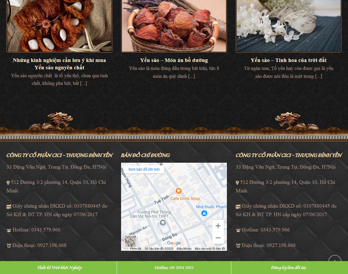 Giao diện quản trị Theme WordPress bán yến sào 01