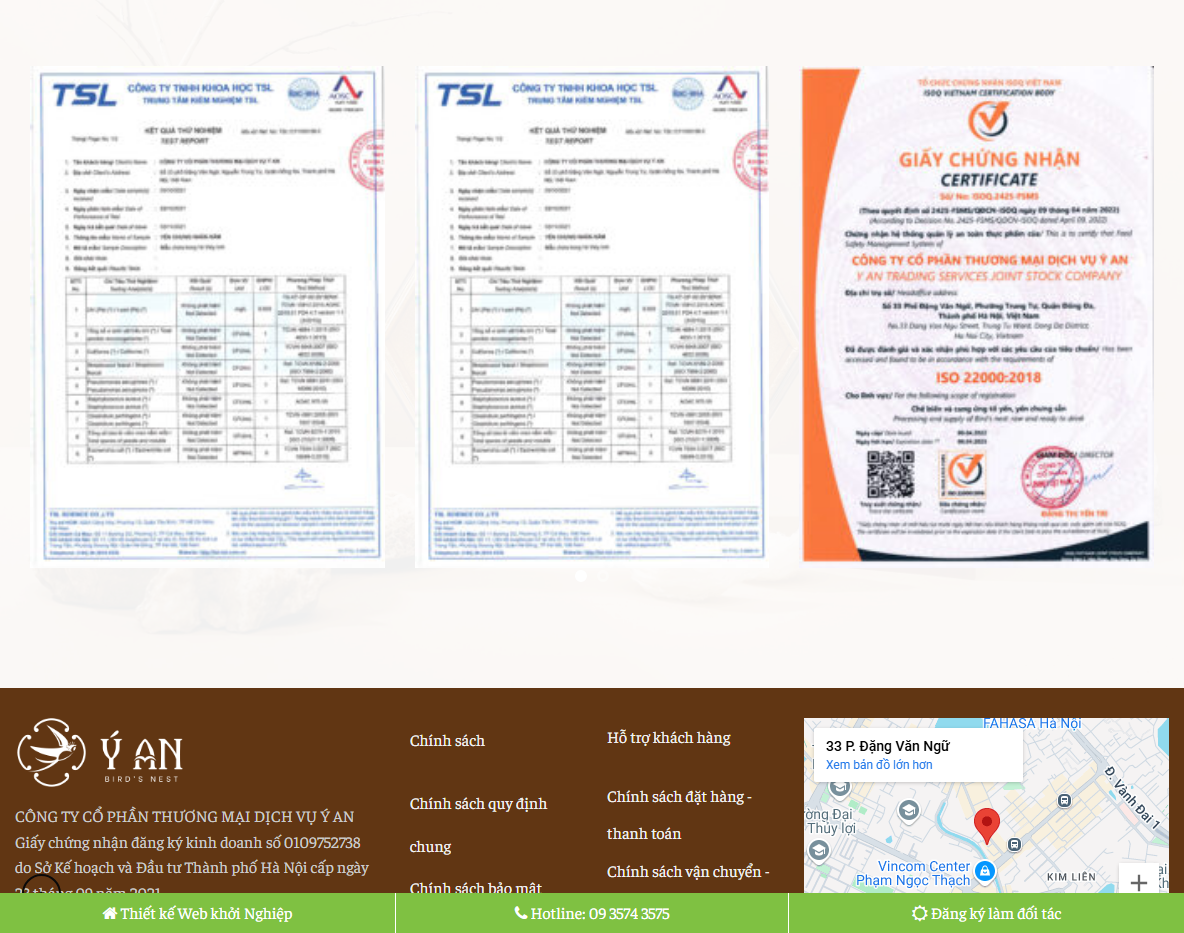 Tính năng quản lý Theme wordpress bán yến sào 03