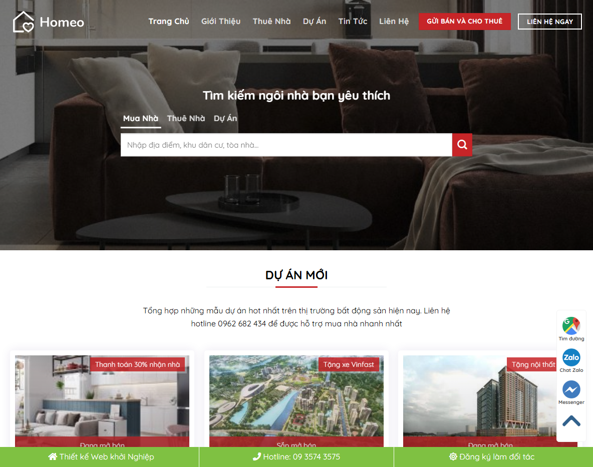 Giao diện trang chủ Theme WordPress bất động sản 50