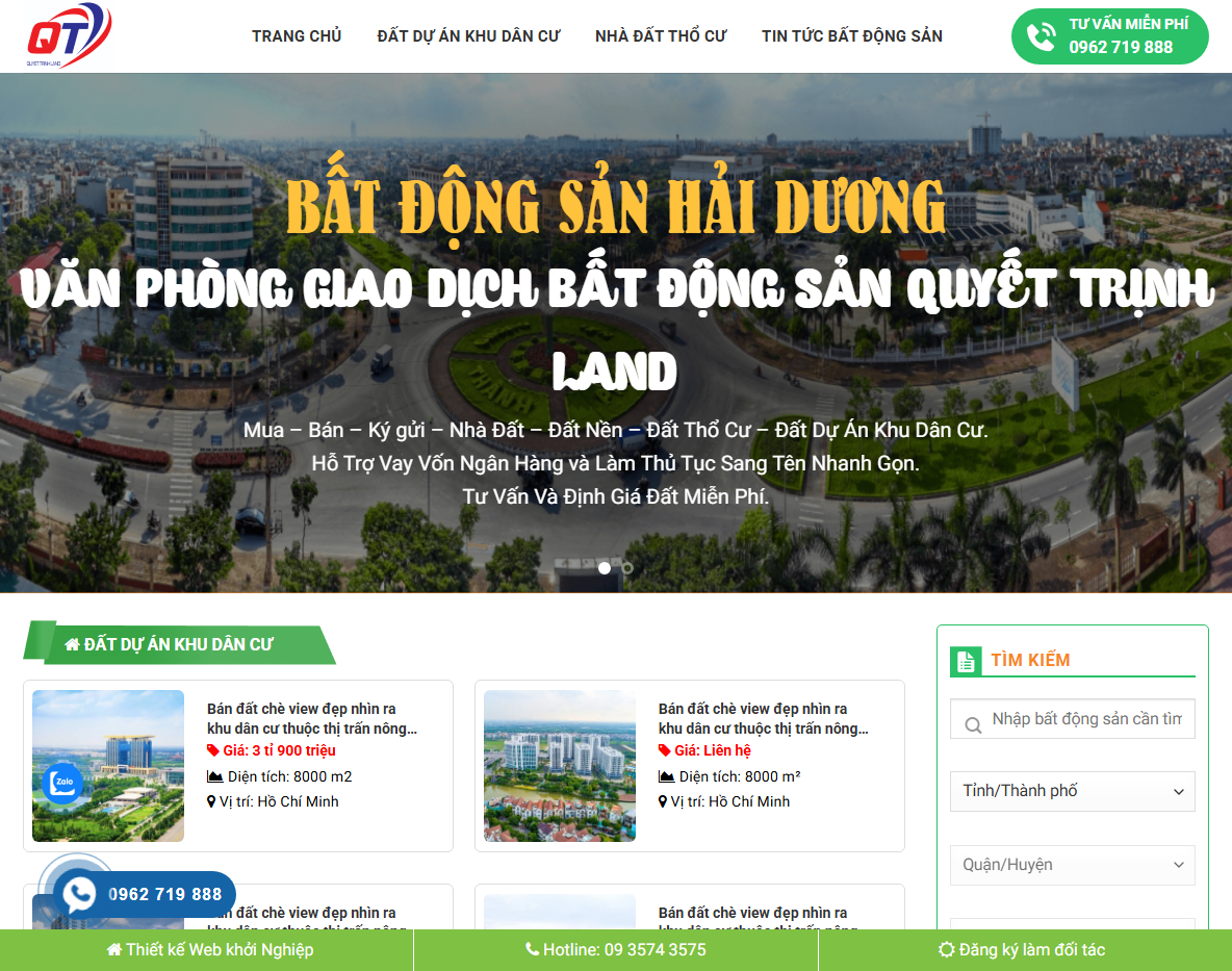 Giao diện trang chủ Theme WordPress bất động sản 55