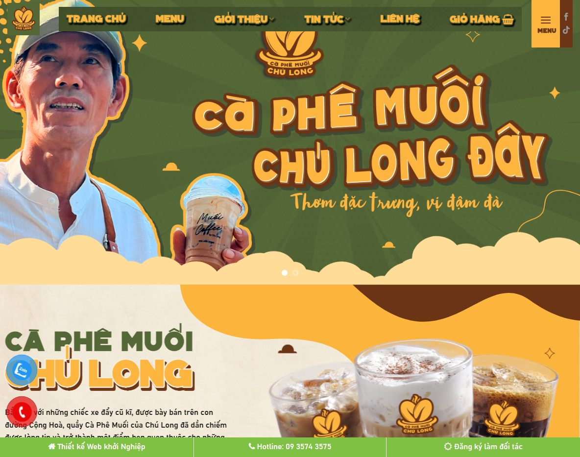 Theme WordPress cà phê muối - Trang chủ